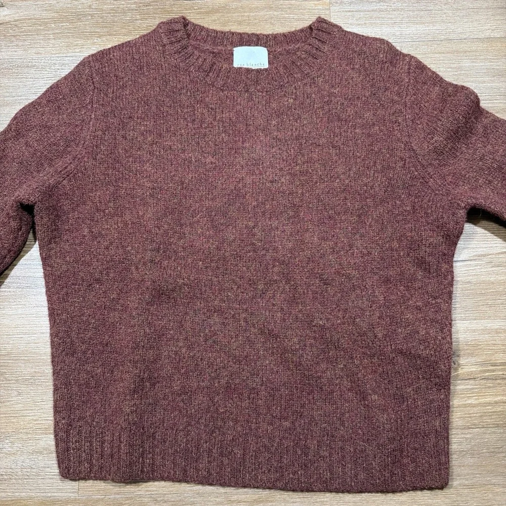 rue blanche Size 1 Wool Knit Pullover Sweater Crew Neck